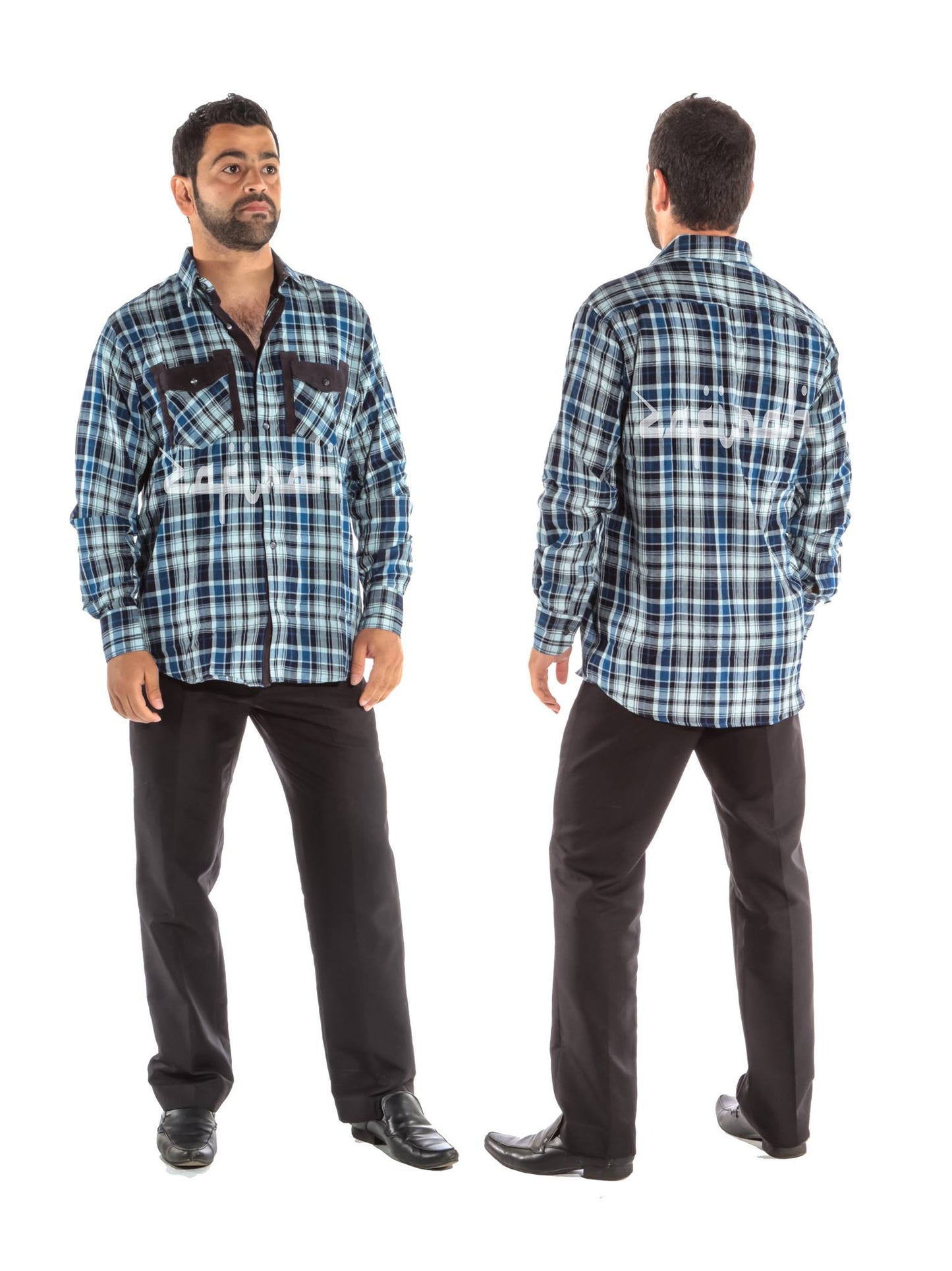 Classic Elegance: Men's Casual Checked Shirt in Pure Cotton