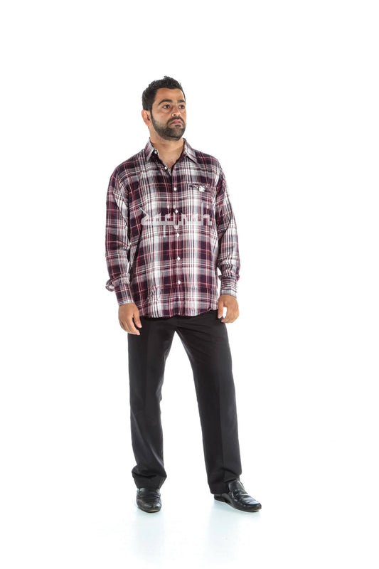 Classic Elegance: Men's Casual Checked Shirt in Pure Cotton