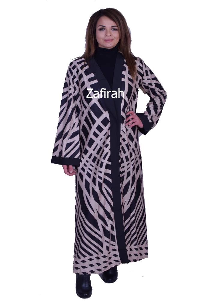 Step into Style: Front Open Striped Kimono - 52 inch Length